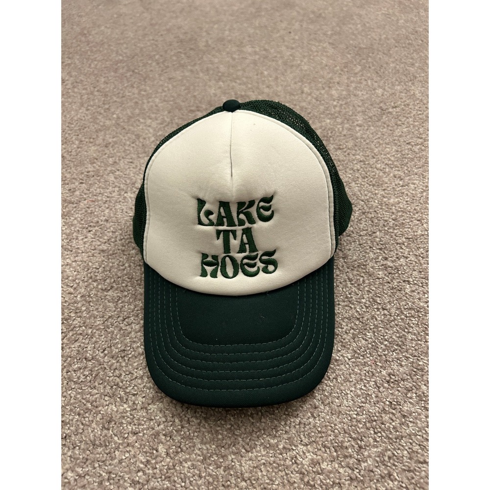 Vintage Otto Lake Ta Hoes Trucker Hat Men OSFA Green Excellent Mesh Snapback Cap